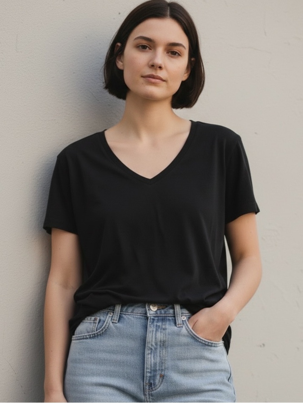 Eddie Bauer Black V neck t-shirt